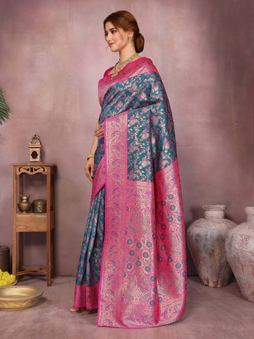Varanga Women Banarasi Saree With Blouse Piece